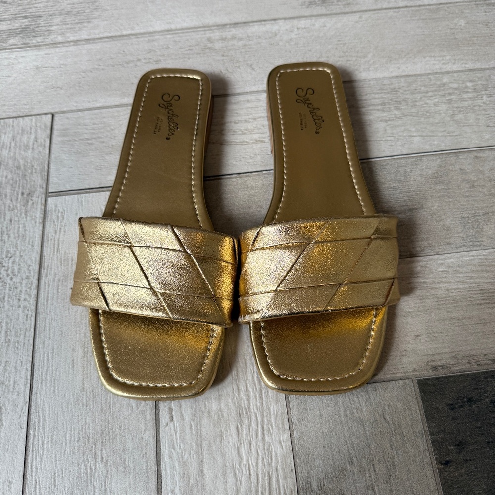 Seychelles Portland sandals in gold metallic leather
